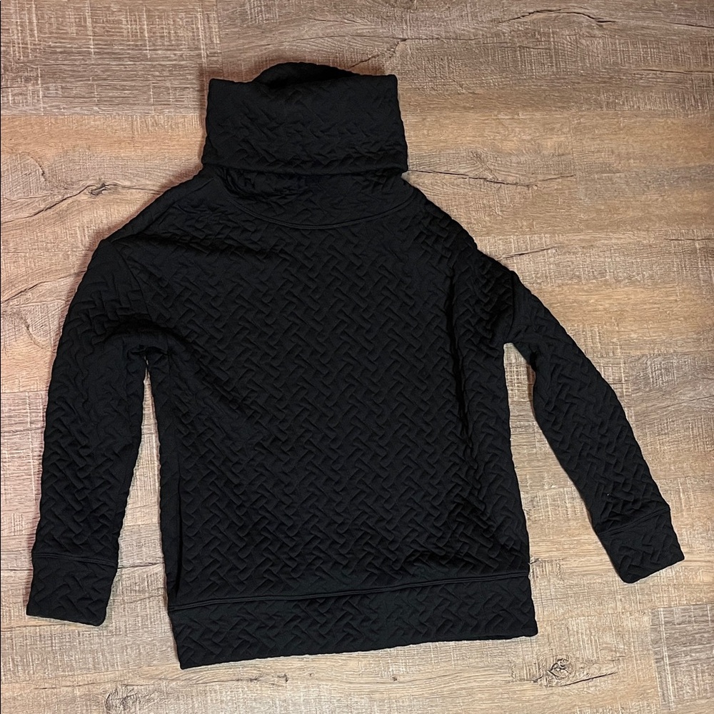 GAP Black Quilted Turtleneck Sweater